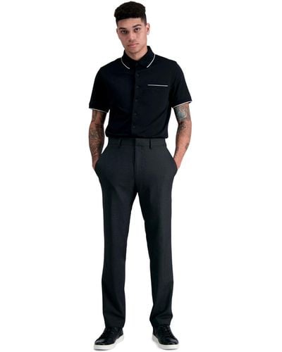Kenneth Cole Slim-fit Stretch Premium Textured Weave Dress Pants - Blue