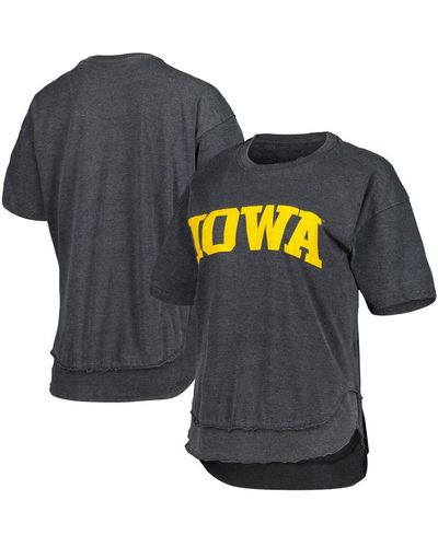 Pressbox Distressed Iowa Hawkeyes Arch Poncho T-shirt - Blue