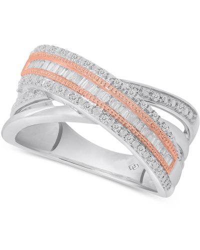 Macy's Diamond Crossover Statement Ring (1/3 Ct. T.w. - Metallic