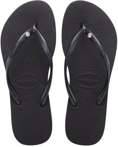Havaianas Slim Swarovski Crystal Ii Flip Flop Sandals - Black
