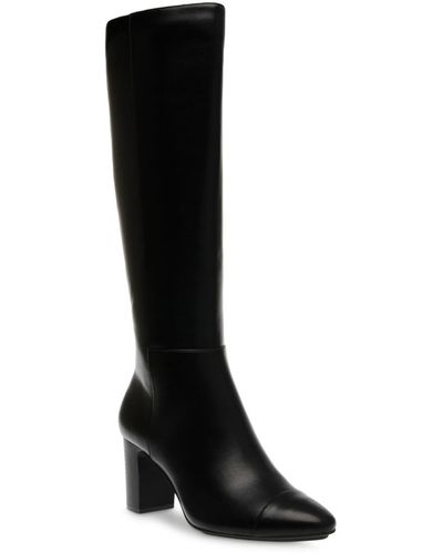 Anne Klein Spencer Pointed Toe Knee High Boots - Black