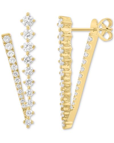 Effy Effy Diamond V-shape Drop Earrings (1-1/6 Ct. T.w. - Metallic