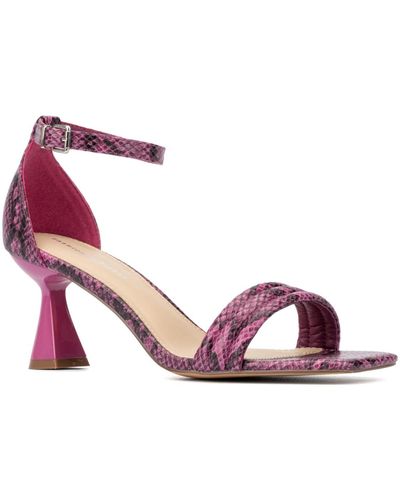 FASHION TO FIGURE Lynna Wide Width Heels Sandals - Pink