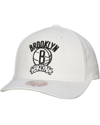 Mitchell & Ness Brooklyn Nets Hardwood Classics All In Retro Snapback Hat - White
