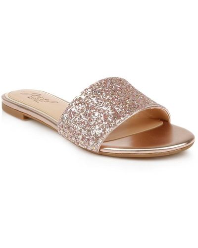Badgley Mischka Dillian Chunky Glitter Slide Evening Sandals - Multicolor