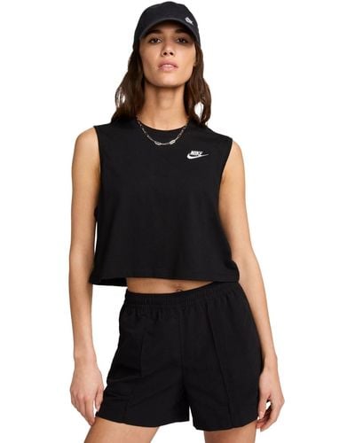 Nike Sportswear Club Cropped Sleeveless T-shirt - Black