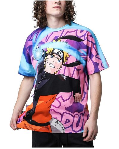 Dumbgood And Naruto Big Print Graphic T-shirt - Pink