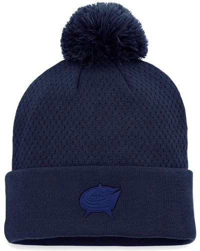Fanatics Columbus Blue Jackets Authentic Pro Road Cuffed Knit Hat