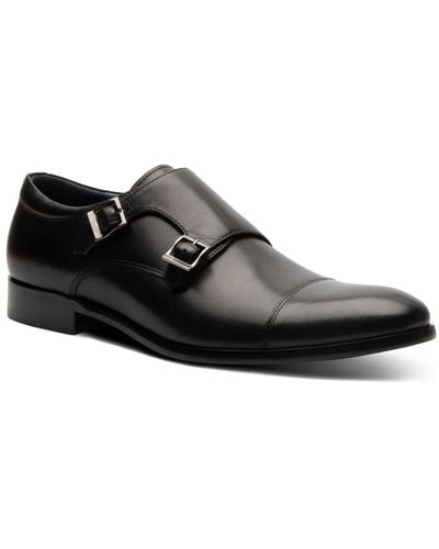 Blake McKay Miles Dress Slip-on Cap Toe Double Monk Strap Shoes - Black
