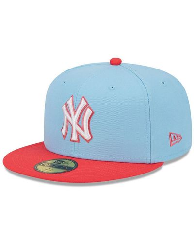 KTZ Light Blue And Red New York Yankees Spring Basic Two-tone 9fifty Snapback Hat