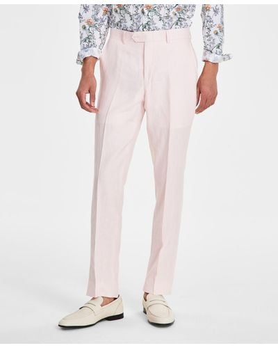 BarIII Slim-fit Stretch Linen Suit Separate Pants - Pink