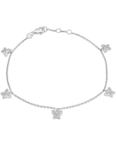 Wrapped in Love Diamond Pave Dangle Butterfly Link Bracelet (1/6 Ct. T.w. - White