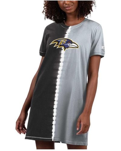 Starter Baltimore Ravens Ace Tie-dye T-shirt Dress - Black
