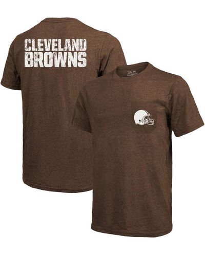 Majestic Cleveland S Tri-blend Pocket T-shirt - Brown