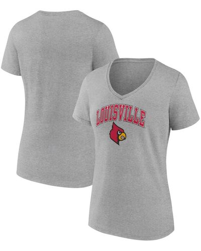 Fanatics Louisville Cardinals Evergreen Campus V-neck T-shirt - Gray
