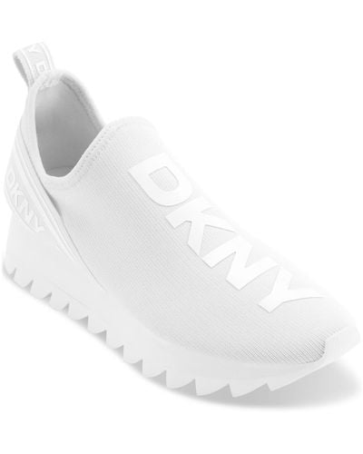 DKNY Abbi Slip-on Logo Sock Sneakers - White