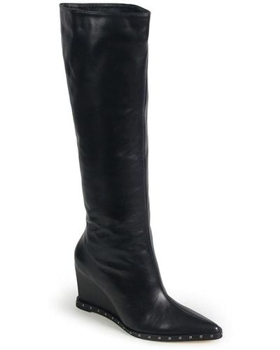 Paula Torres Shoes Aragon Pointed-toe Wedge Dress Boots - Black