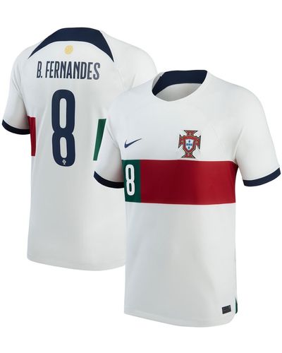 Nike Bruno Fernandes Portugal National Team 2022/23 Away Breathe Stadium Replica Player Jersey - White