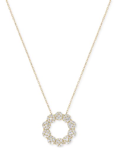 Macy's Diamond Circle Cluster 18" Pendant Necklace (1/2 Ct. T.w. - Metallic