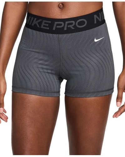 Nike Pro Dri-fit Mid-rise 3" Printed Shorts - Gray