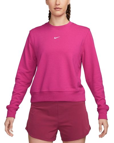 Nike Dri-fit One Crewneck French Terry Sweatshirt - Pink