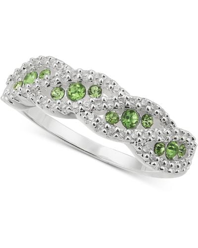 Charter Club Tone Clear & Color Pave Band Ring - Green