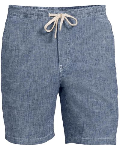Lands' End Big & Tall 7" Pull On Deck Shorts - Blue
