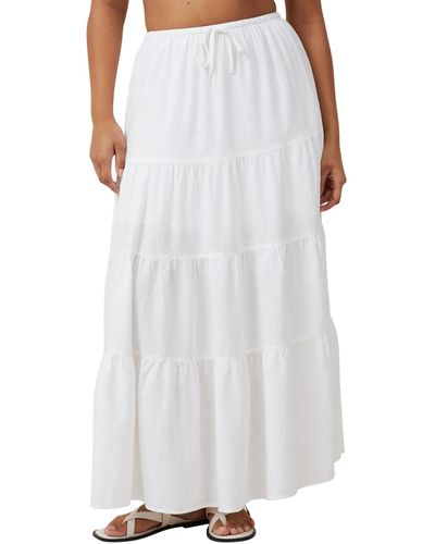 Cotton On Haven Tiered Maxi Skirt - White