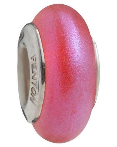 Fenton Glass Jewelry: Fuchsia Pop Spacer Glass Charm - Pink