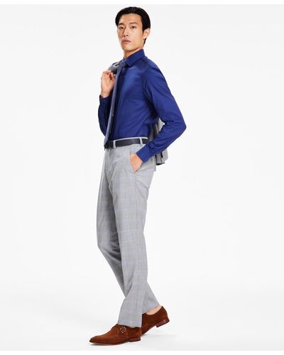 HUGO By Boss Modern-fit Plaid Wool Suit Pants - Blue