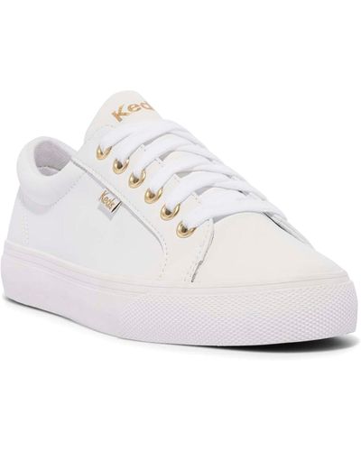 Keds Jump Kick Leather Casual Sneakers From Finish Line - White