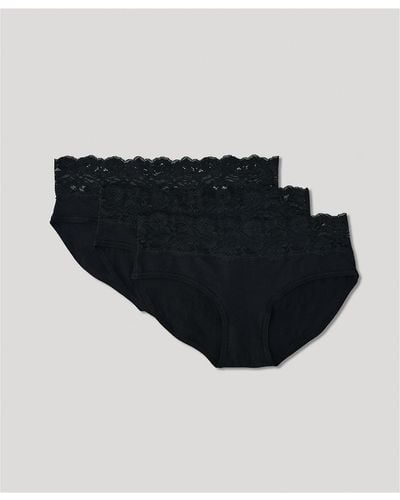 Pact Lace Waist Brief 3-pack - Black