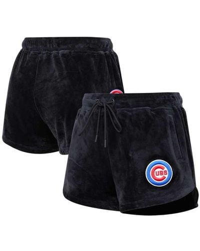 Pro Standard Chicago Cubs Classic Velour Lounge Shorts - Black