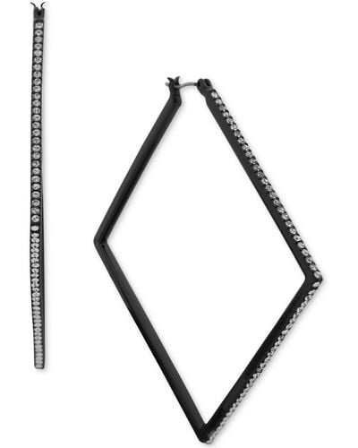 Karl Lagerfeld Pave Crystal Square Hoop Earrings - Black
