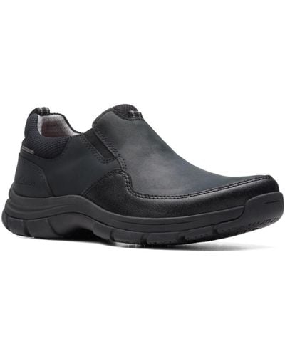 Clarks Collection Walpath Step Leather Slip On Shoes - Black