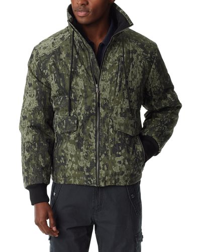 BASS OUTDOOR Quilted Zip-front Bomber Jacket - Gray