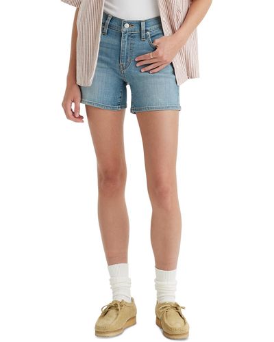 Levi's Mid Rise Mid-length Stretch Shorts - Blue
