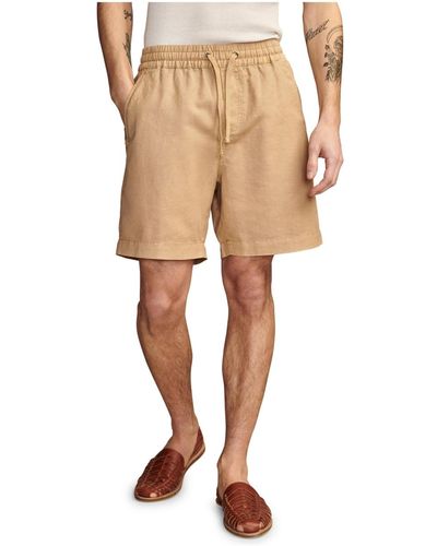 Lucky Brand 7" Linen Pull-on Shorts - Natural