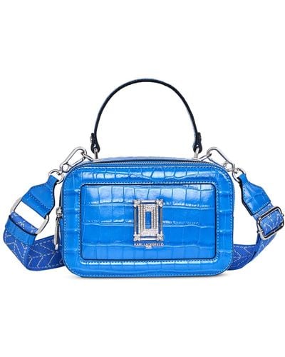 Karl Lagerfeld Simone Small Leather Crossbody Bag - Blue