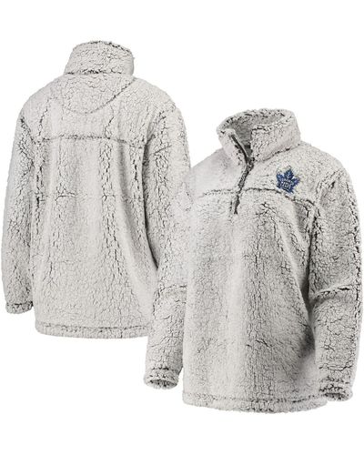 G-III 4Her by Carl Banks Toronto Maple Leafs Sherpa Quarter-zip Pullover Jacket - Gray