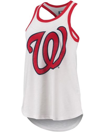 G-III 4Her by Carl Banks Washington Nationals Tater Racerback Tank Top - White