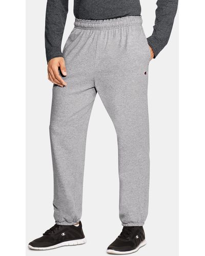 Champion Jersey Pants With Banded Bottom - Gray