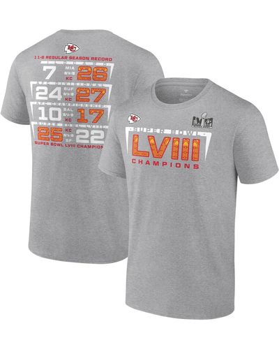 Fanatics Kansas City Chiefs Super Bowl Lviii Champions Counting Points Score T-shirt - Gray