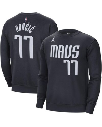 Nike Luka Doncic Dallas Mavericks Statement Name And Number Pullover Sweatshirt - Black