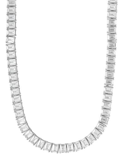 Arabella Cubic Zirconia Baguette 18" Collar Necklace - White