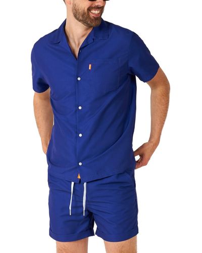 Opposuits Short-sleeve Royal Navy Shirt & Shorts Set - Blue