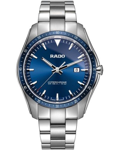 Rado Swiss Hyperchrome Stainless Steel Bracelet Watch 44.9mm - Blue