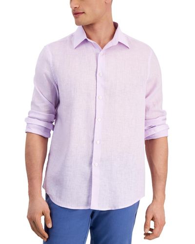 Club Room 100% Linen Shirt - Purple