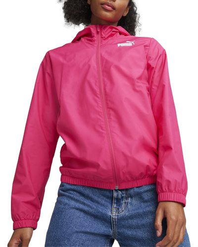 PUMA Essentials Hooded Windbreaker Jacket - Red