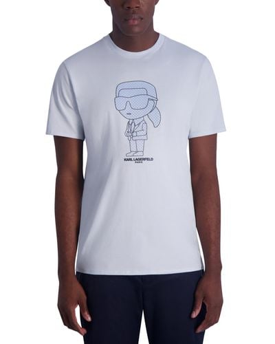 Karl Lagerfeld Slim Fit Short-sleeve Large Karl Character Graphic T-shirt - White